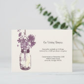 Mason Pot & Wilde Bloemen Bruiloftsreceptie Informatiekaartje (Staand voorkant)