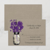 Mason Pot & Wilde Bloemen Bruine Jute RSVP Kaart (Voorkant / Achterkant)