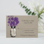 Mason Pot & Wilde Bloemen Jute RSVP Kaart (Staand voorkant)