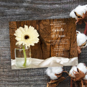 Mason Pot Wit Madeliefje Schuur Paal Trouw Bruilof Kaart