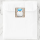 Mason potje blauwe hortensia bruiloft gunsten hyd2 vierkante sticker (Tas)