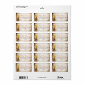 Mason potje & wit geel bloemen adresetiketten etiket (Full Sheet)