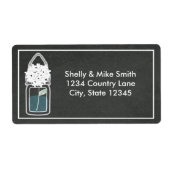 Mason potje witte bloemen Country Chalk labels (Voorkant)