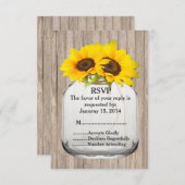 Mason potje zonnebloem bruiloft RSVP zonnebloem6 (Voorkant / Achterkant)