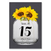 Mason potje zonnebloem trouwtafel nummers sunflwr7 kaart (Voorkant)