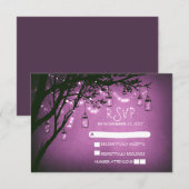 Mason potjes boom land rustieke bruiloft RSVP kaar Kaartje (Voorkant / Achterkant)