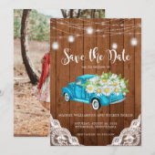 Mason potlantaarntje met kanten foto 'save the dat save the date (Voorkant / Achterkant)