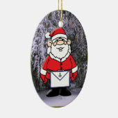 Mason Santa in de sneeuw Keramisch Ornament (Rechts)