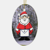 Mason Santa in de sneeuw Keramisch Ornament (Links)