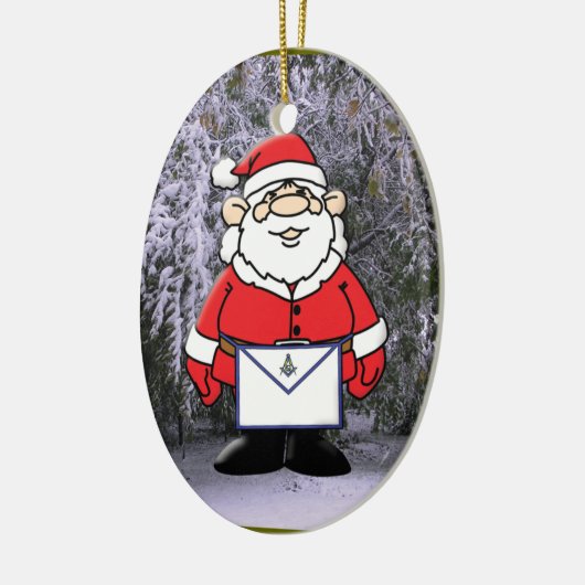 Mason Santa in de sneeuw Keramisch Ornament (Links)