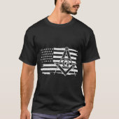 Mason Square _ Compass Masonic US Flag Freemason S T-shirt (Voorkant)