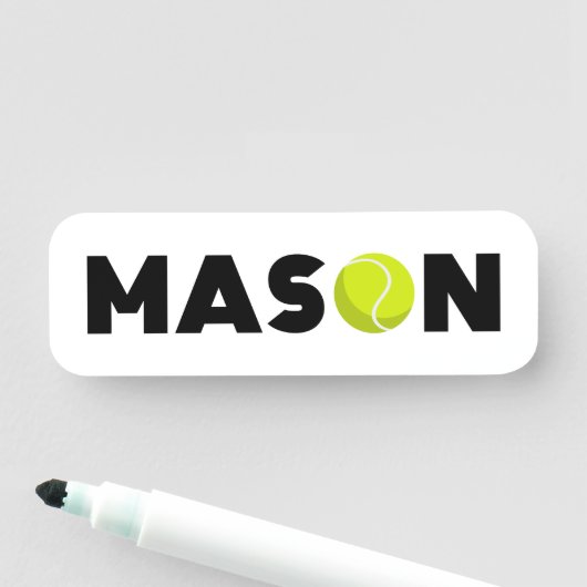 Mason Tennis Name Tag (In situ)