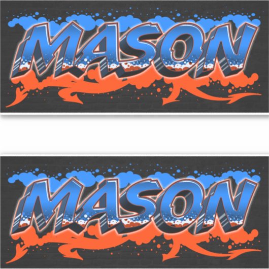 Mason Vorname Name Graffiti Aufkleber Sticker (Voorkant)