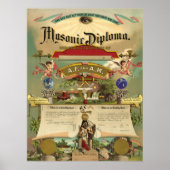 Masonic AF & AM Diploma Poster (Voorkant)