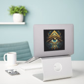 Masonic All Seing Eye Sticker (Laptop op bureau)