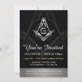 Masonic Annual Installation of Officers Invitation Kaart