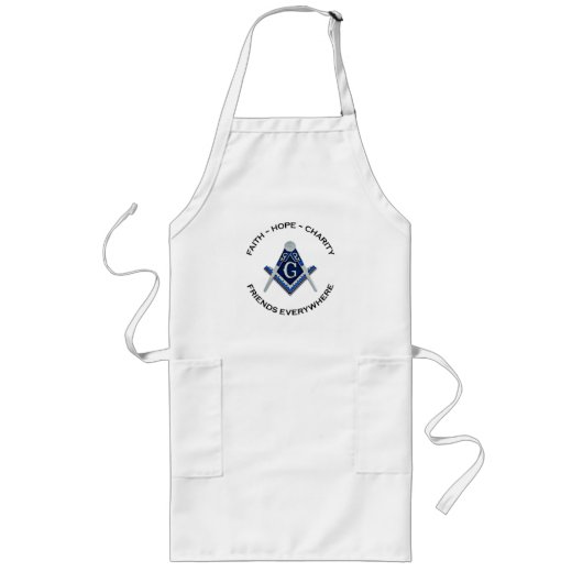 Masonic Apron Blue Lang Schort (Voorkant)