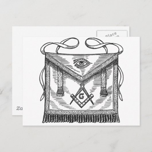Masonic Apron Briefkaart (Voorkant / Achterkant)