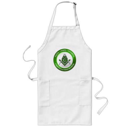 Masonic Apron - Green Lang Schort (Voorkant)