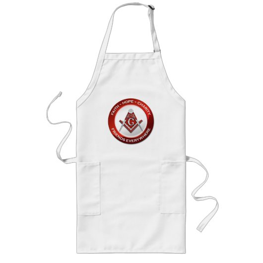 Masonic Apron - Red Lang Schort (Voorkant)