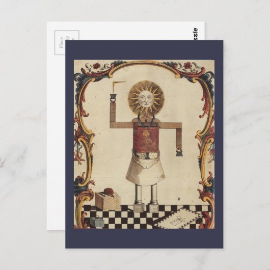 Masonic art briefkaart (Voorkant / Achterkant)