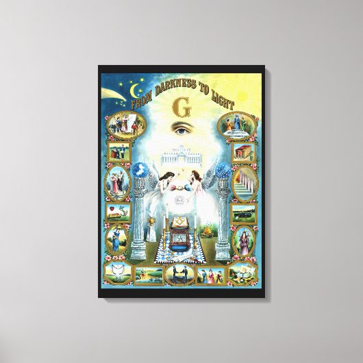 Masonic Art Canvas Van Duisternis naar Licht (Voorkant)