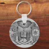 Masonic Blockcut graving 19th Century Sleutelhanger (Voorkant)