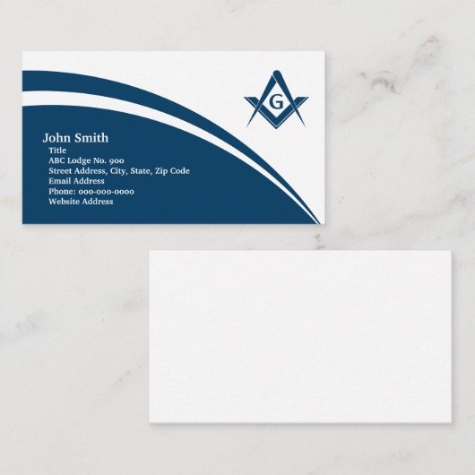 Masonic Blue Curve Visitekaartje (Voorkant / Achterkant)