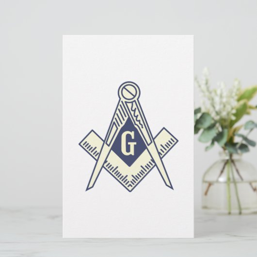 Masonic Blue Lodge Briefpapier (Staand voorkant)