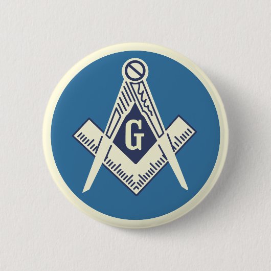 Masonic Blue Lodge Pin Ronde Button 5,7 Cm (Voorkant)