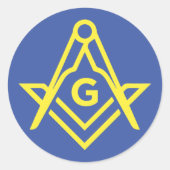 masonic blue ronde sticker (Voorkant)