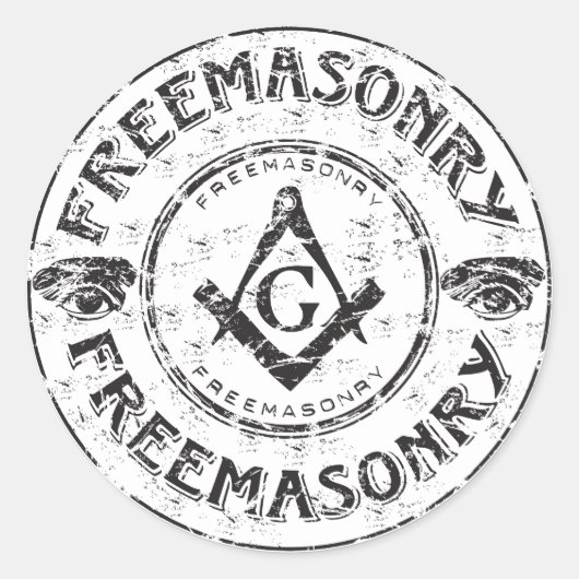 Masonic Bumpersticker Ronde Sticker (Voorkant)