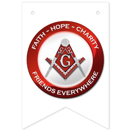 Masonic Bunting Banner Red (Eerste vlag)