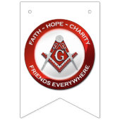 Masonic Bunting Banner Red (Derde vlag)