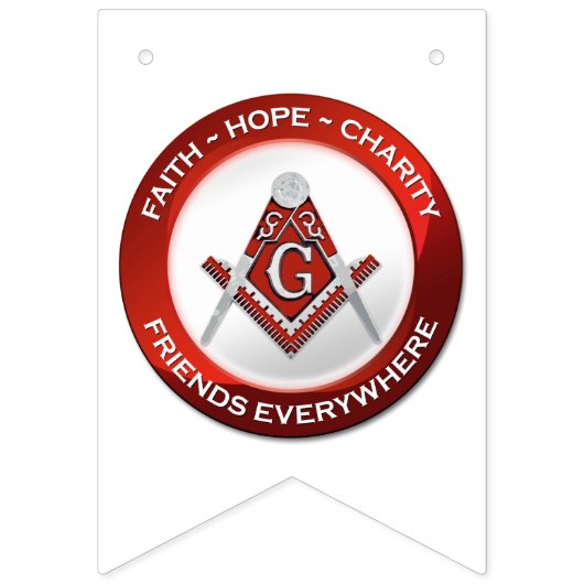 Masonic Bunting Banner Red (Derde vlag)