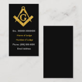 Masonic Business Black en Gold Visitekaartje (Voorkant / Achterkant)