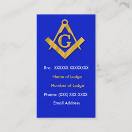 Masonic Business Blue en Gold Visitekaartje