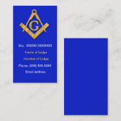 Masonic Business Blue en Gold Visitekaartje (Voorkant / Achterkant)