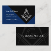 Masonic Business Card-sjabloon | Blauw en zilver Contactkaartje (Voorkant / Achterkant)