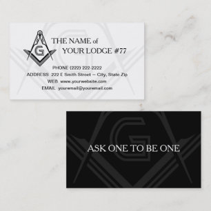 Masonic Business Card-sjabloon   Zwart-wit Visitekaartje