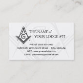 Masonic Business Card-sjabloon | Zwart-wit Visitekaartje (Voorkant)