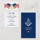 Masonic Business Card Template voor Veteranen Visitekaartje (Voorkant / Achterkant)