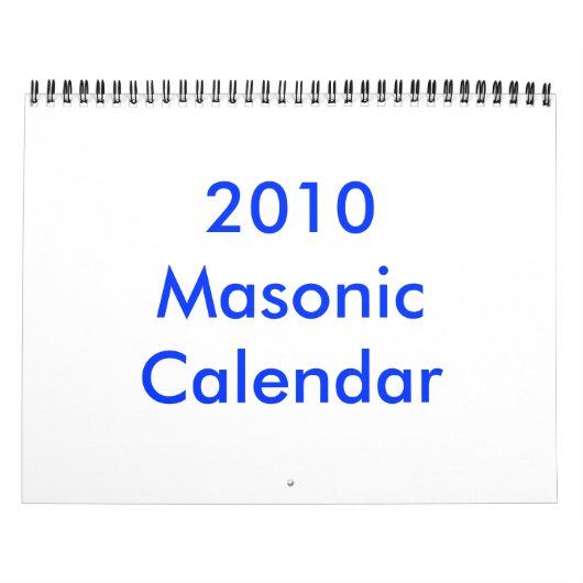 Masonic Calendar 2010 Kalender (Hoes)