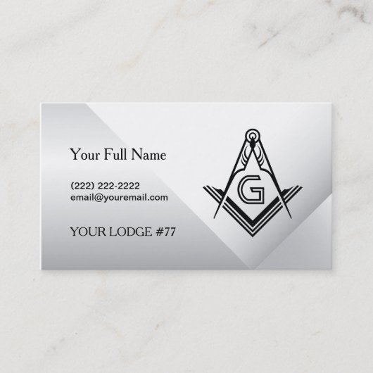 Masonic Card-visitekaartjes | Freemason Visitekaartje (Voorkant)