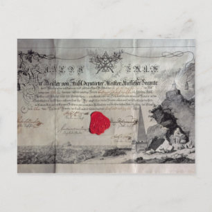 Masonic certificate, 1785 briefkaart