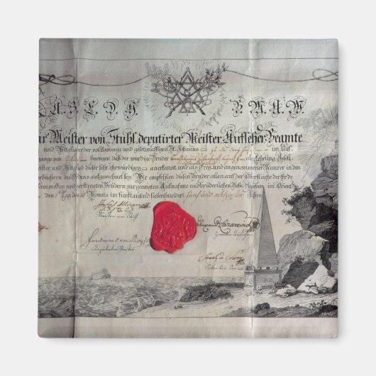 Masonic certificate, 1785 magneet (Voorkant)