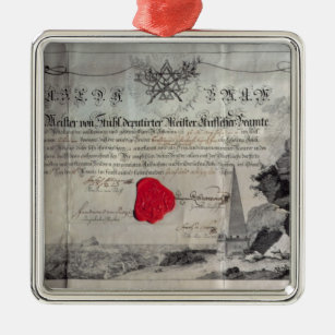 Masonic certificate, 1785 metalen ornament