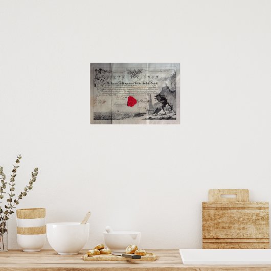 Masonic certificate, 1785 poster (Keuken)