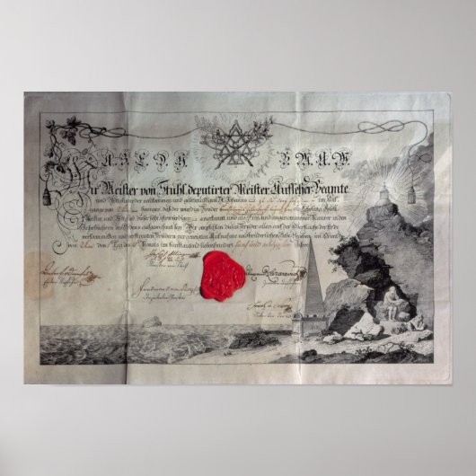 Masonic certificate, 1785 poster (Voorkant)