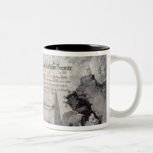 Masonic certificate, 1785 tweekleurige koffiemok (Rechts)